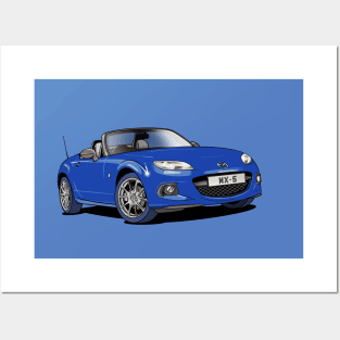 Mazda MX-5 Sportscar in blue Posters and Art